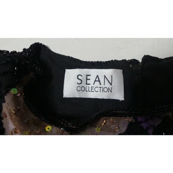 Sean Collection Silk Sequin Top LARGE Women's Glam Country Club Yacht Gala - Picture 6 of 13